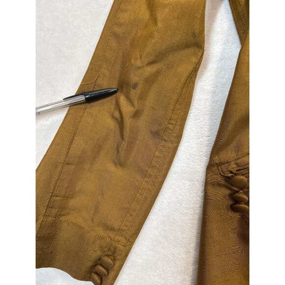 J.Jill‎ Blouse Womens Large Gold Brown 100% Silk Button-Up Long Sleeve Tunic - Picture 7 of 7